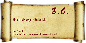 Betskey Odett névjegykártya